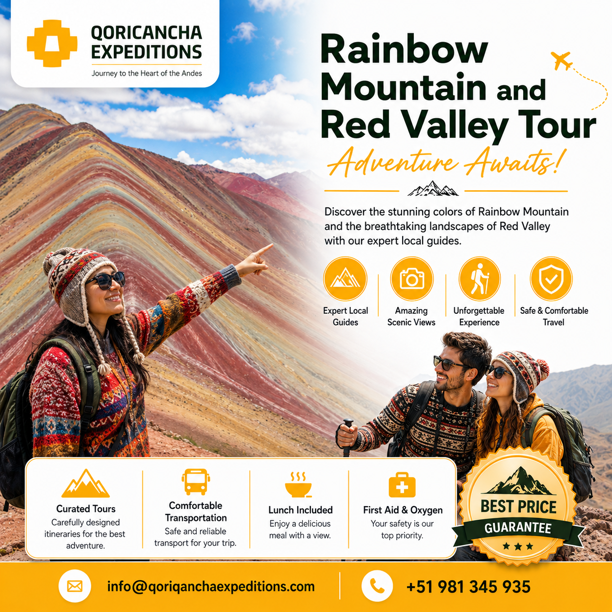  Rainbow Mountain and Red Valley Tour – Explore Peru’s Colorful Landscapes