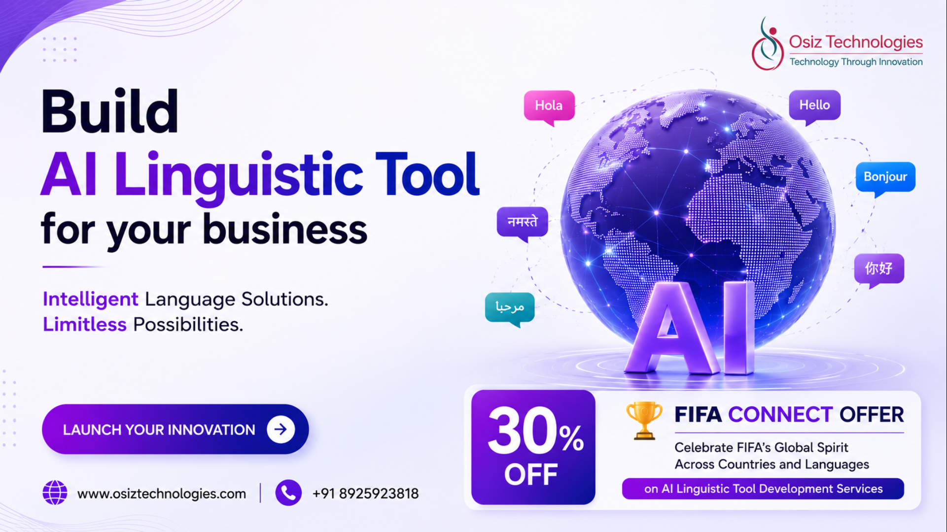  Want to Launch Your Own AI Linguistic Tool? Osiz Makes It Possible
