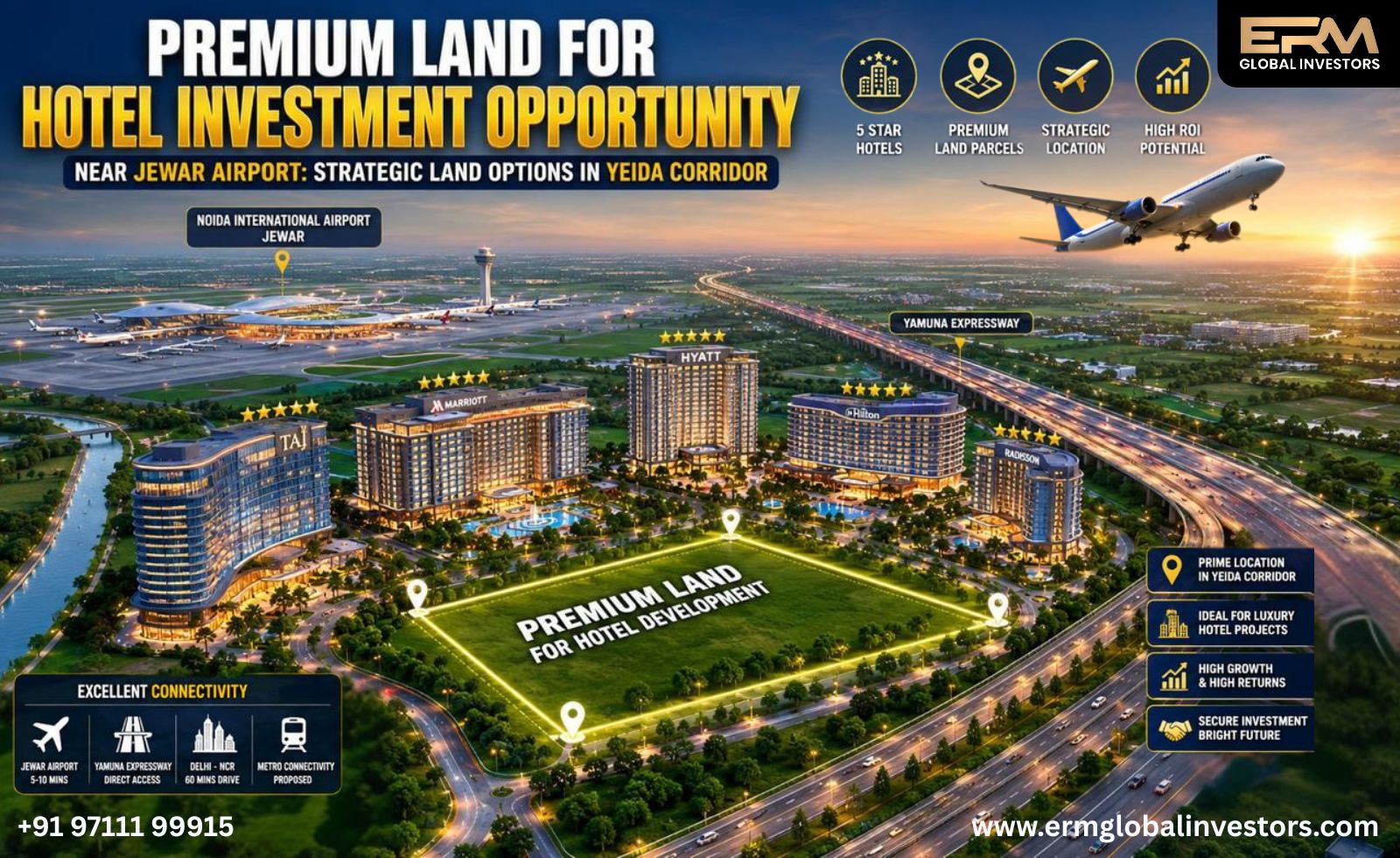  Land for Hotel Development Near Jewar Airport | YEIDA Growth Corridor