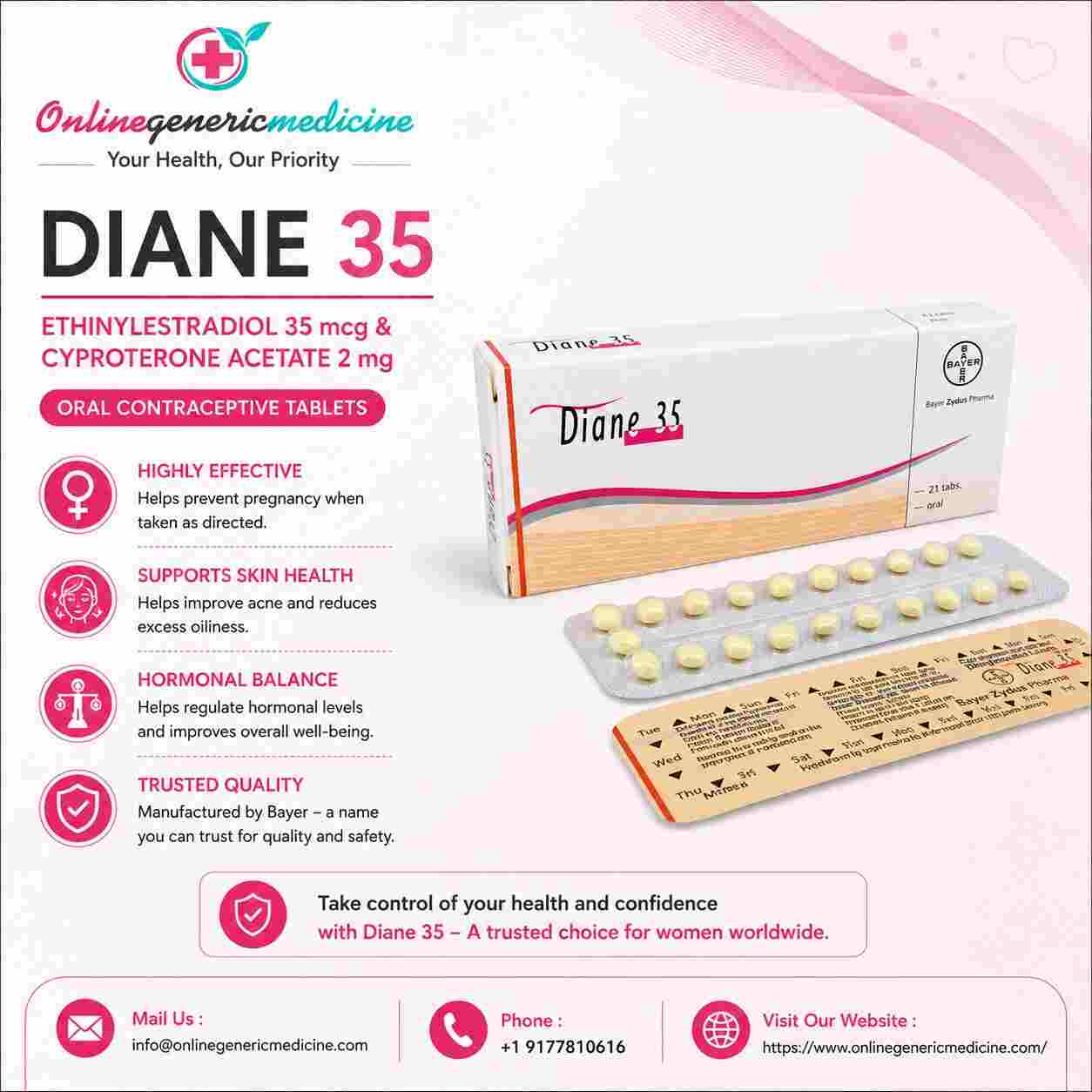  Diane 35 Tablets – Buy Diane 35 Online | Online Generic Medicine