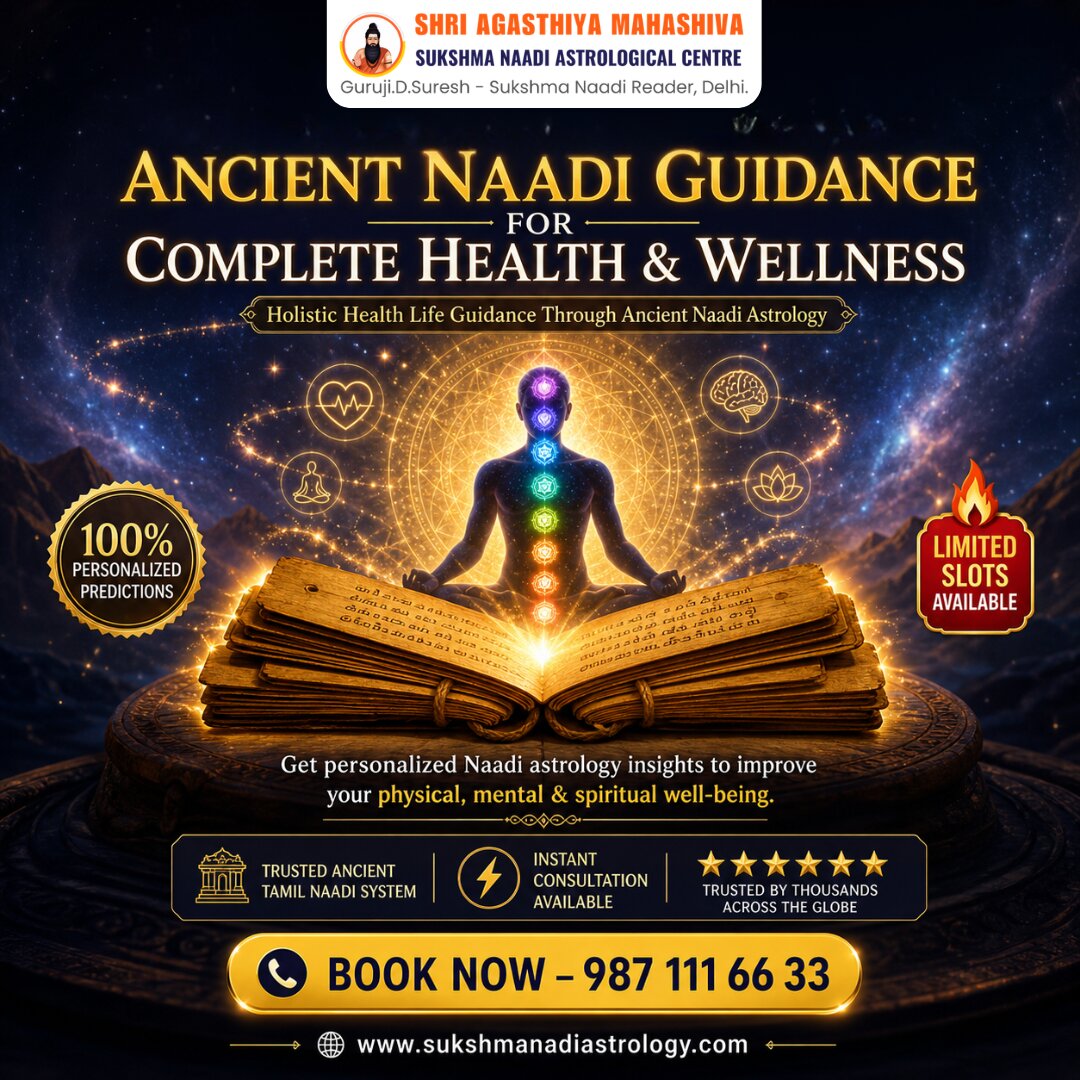  Complete Health and Wellness Guidance Through Ancient Personalized Naadi Astrology Consultation