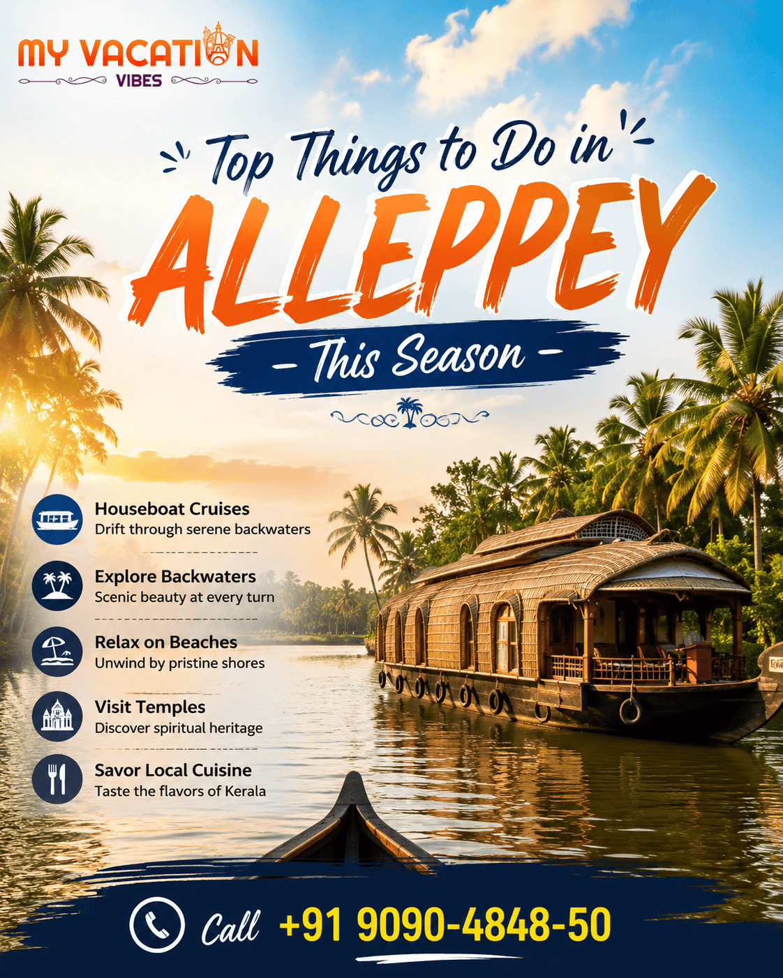  Top Things to Do in Alleppey This Season +91-9090-4848-50