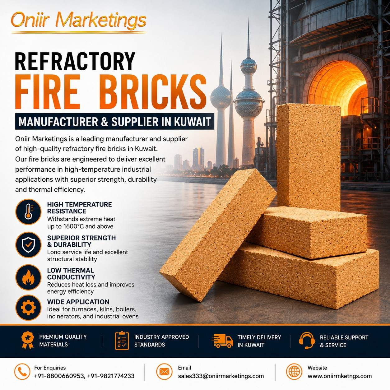  Refractory Fire Bricks Manufacturer and Supplier in Kuwait