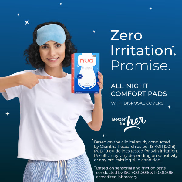  Nua All Night Comfort Pads | Zero Irritation & 4x Comfort