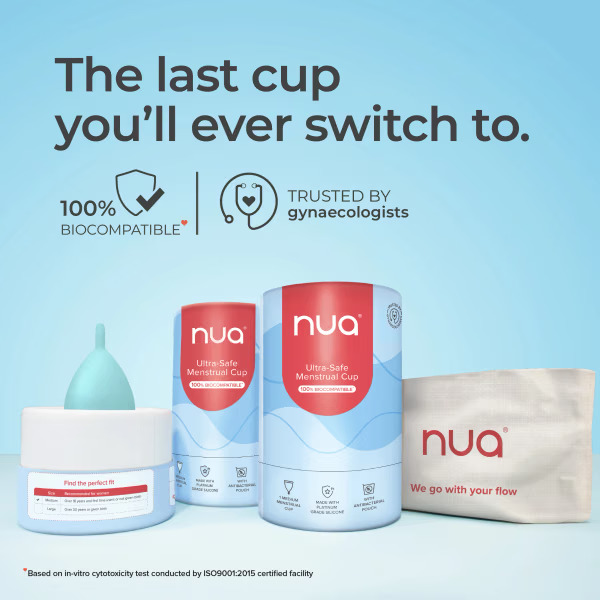  Buy Nua Menstrual Cup | Leak-Free Period Cup with Antibacterial Pouch