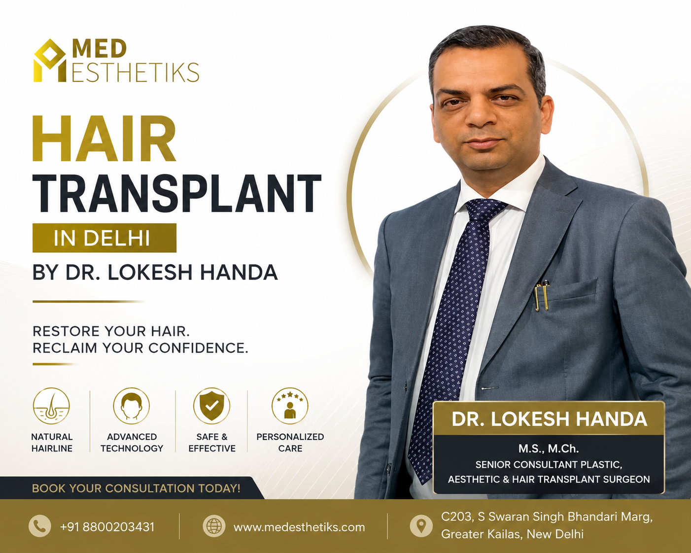  Hair Transplant in Delhi | Experienced Hair Transplant Surgeon