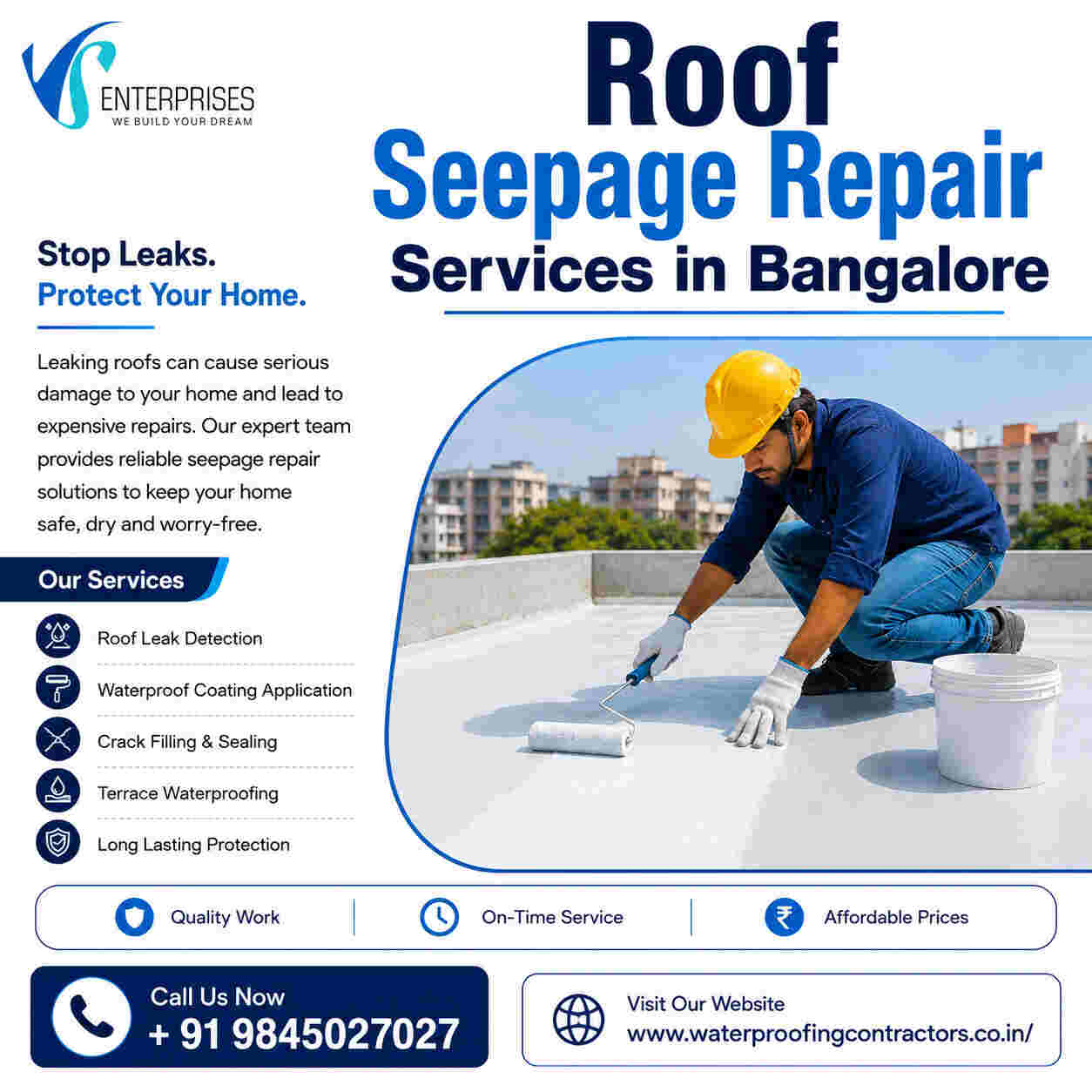  Roof Seepage Repair Services in Bangalore