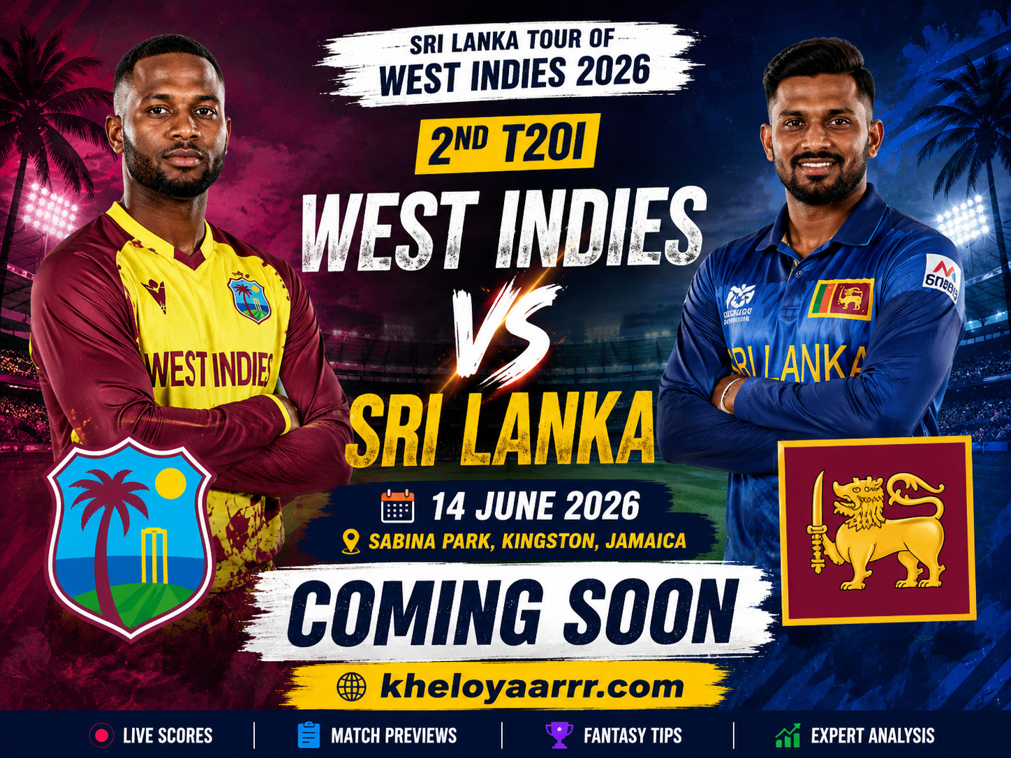  West Indies vs Sri Lanka, 2nd T20I – Match Preview