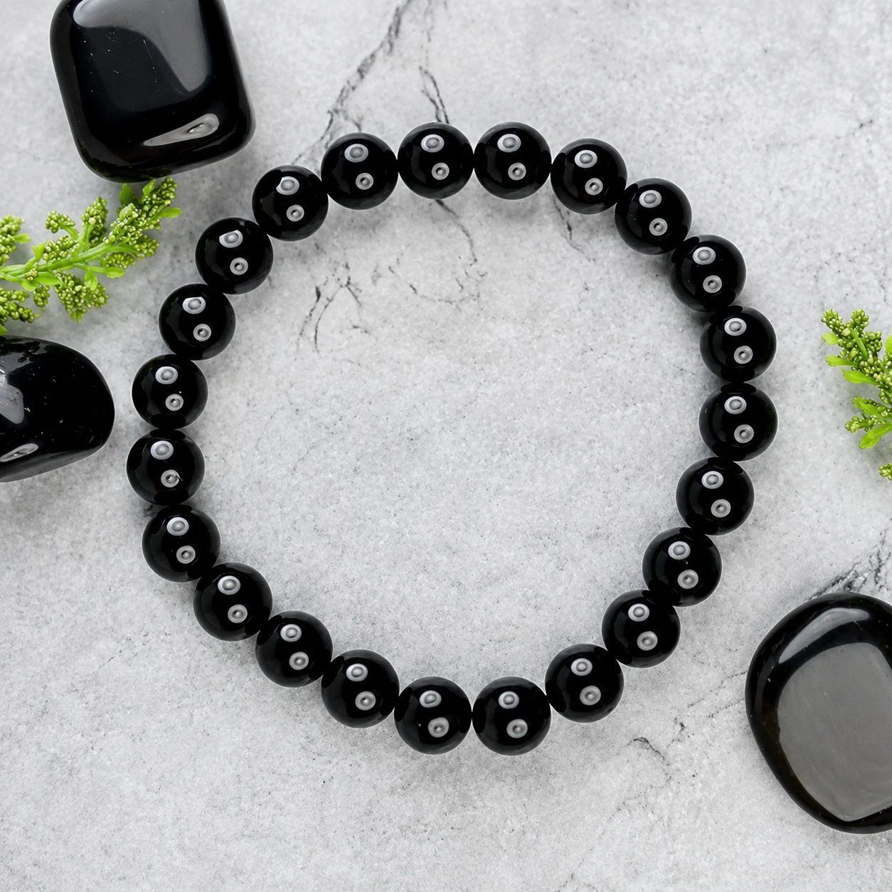  Buy Natural Black Obsidian Bracelet Online at Braj Bhoomi