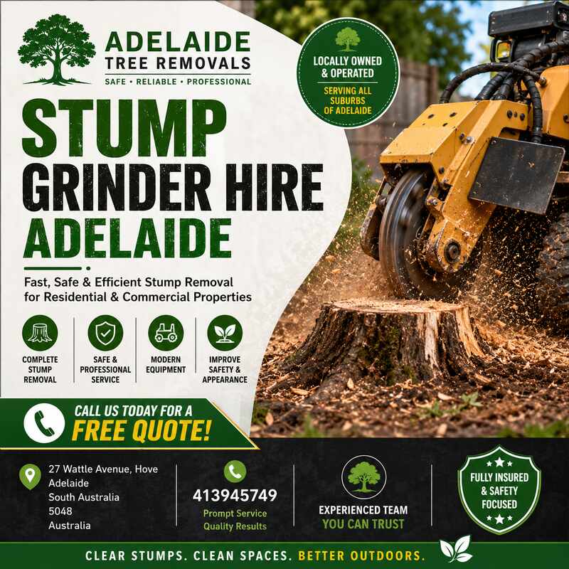  Reliable Stump Grinding Services by Adelaide Tree Removals