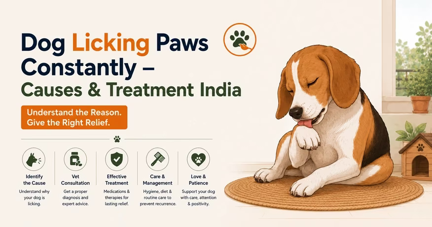  Dog Licking Paws Constantly - Causes & Treatment in India