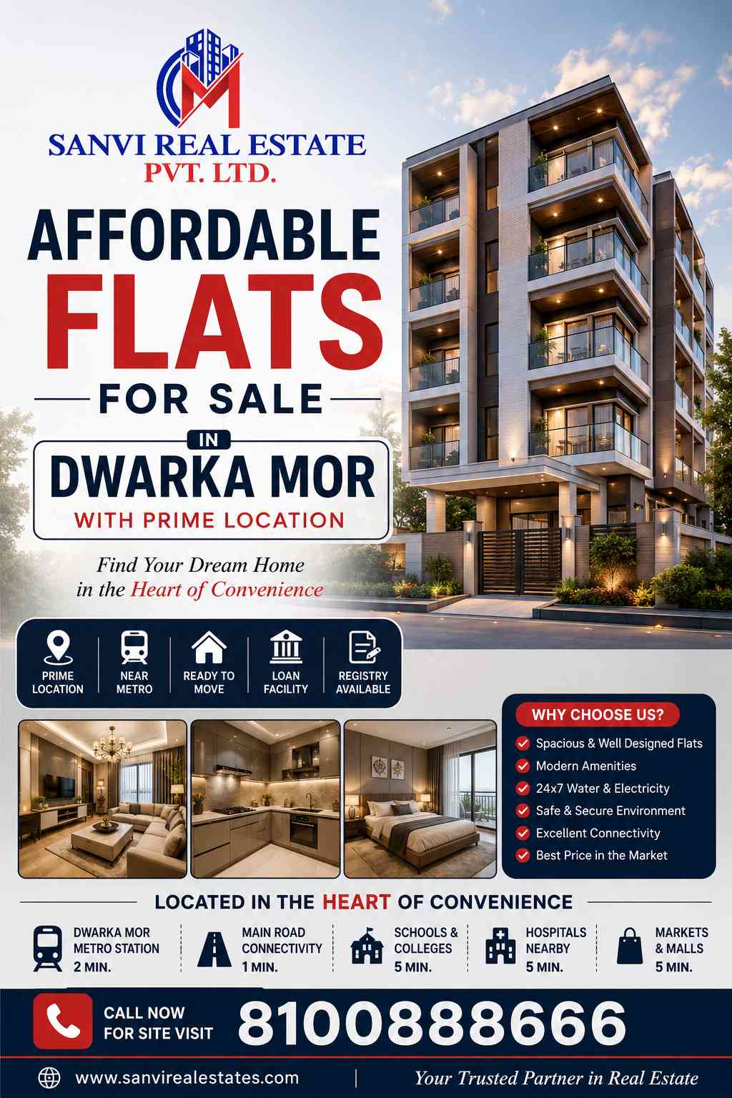  Affordable Flats for Sale in Dwarka Mor with Prime Location