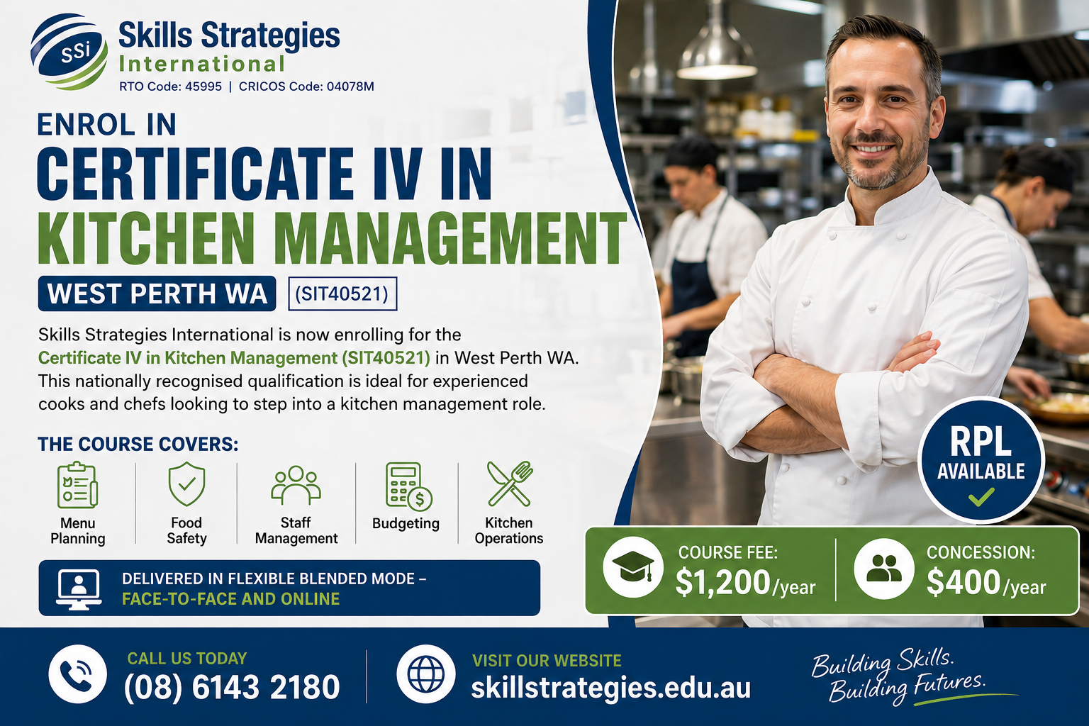  Enrol in Certificate IV in Kitchen Management – West Perth WA