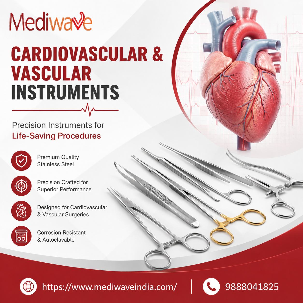 Buy Advanced Cardiovascular and Vascular Instruments from Mediwave India