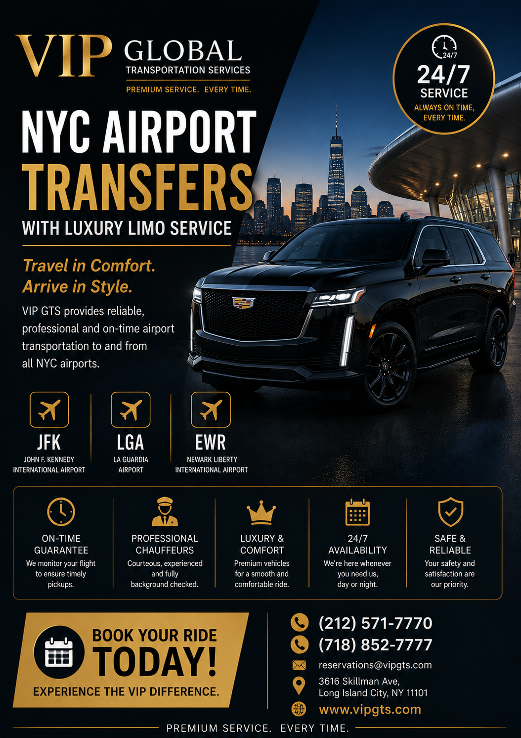  NYC Airport Transfers with Luxury Limo Service