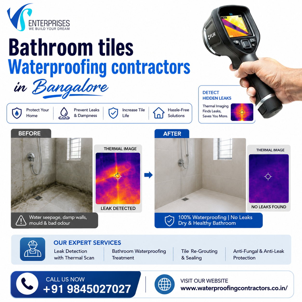  Bathroom tiles waterproofing contractors in Bangalore