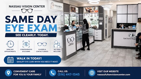  Get Same Day Eye Exam Near Me at Nassau Fulton Vision Center