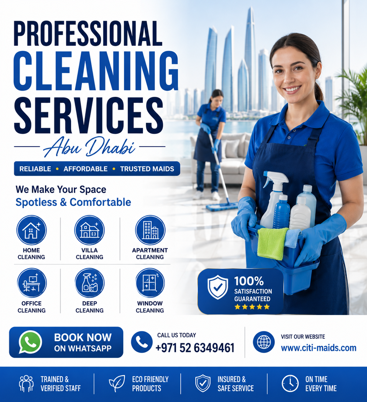  Cleaning Services Abu Dhabi | Professional House & Office Cleaning | Citi Maids