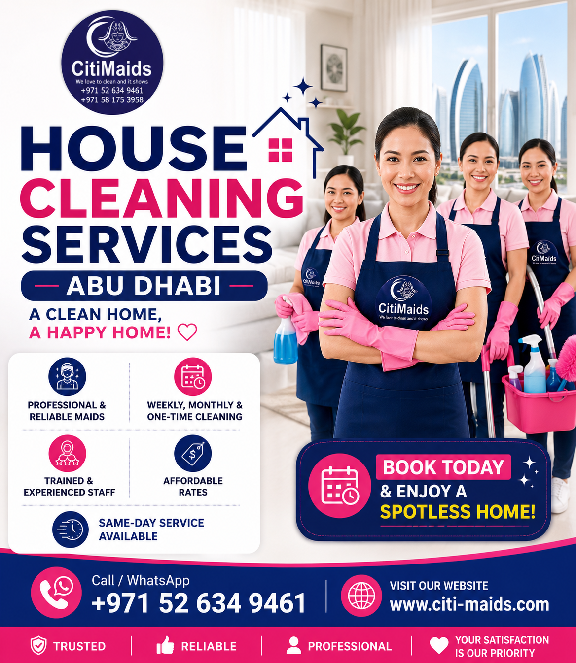  Cleaning Company Abu Dhabi | Professional Cleaning Services | Citi Maids