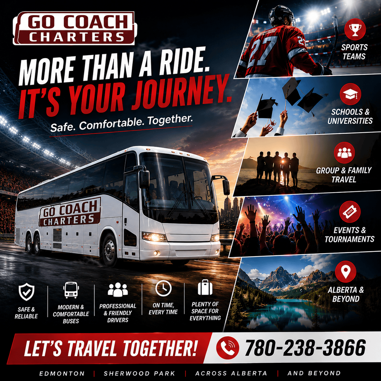  Best Charter Bus Rental Alberta | Safe & Comfortable Group Travel
