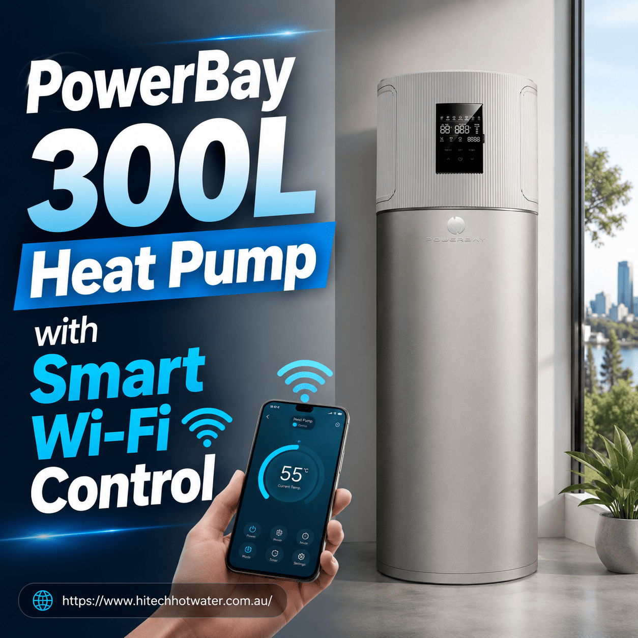  PowerBay 300L Heat Pump with Smart Wi-Fi Control