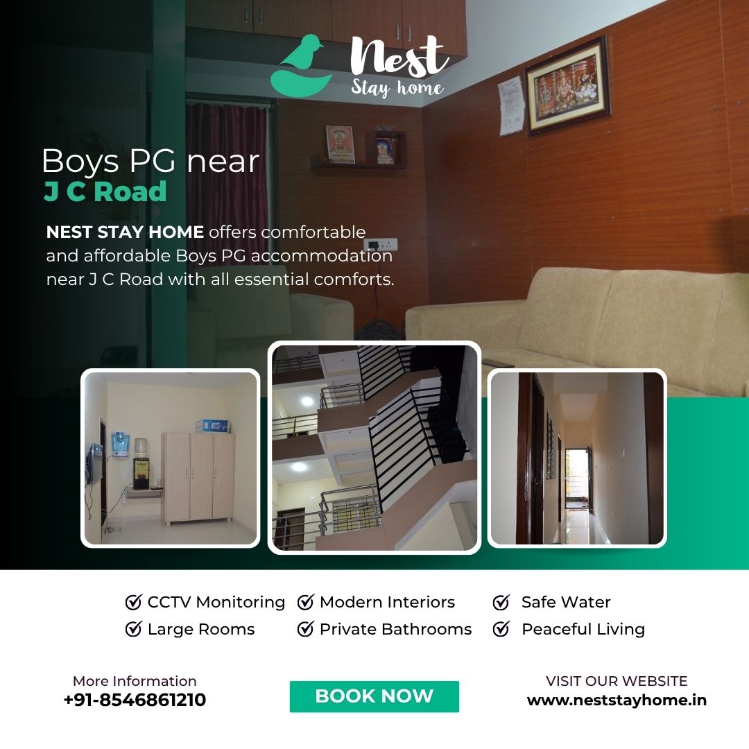  Boys PG near J C Road boys hostel