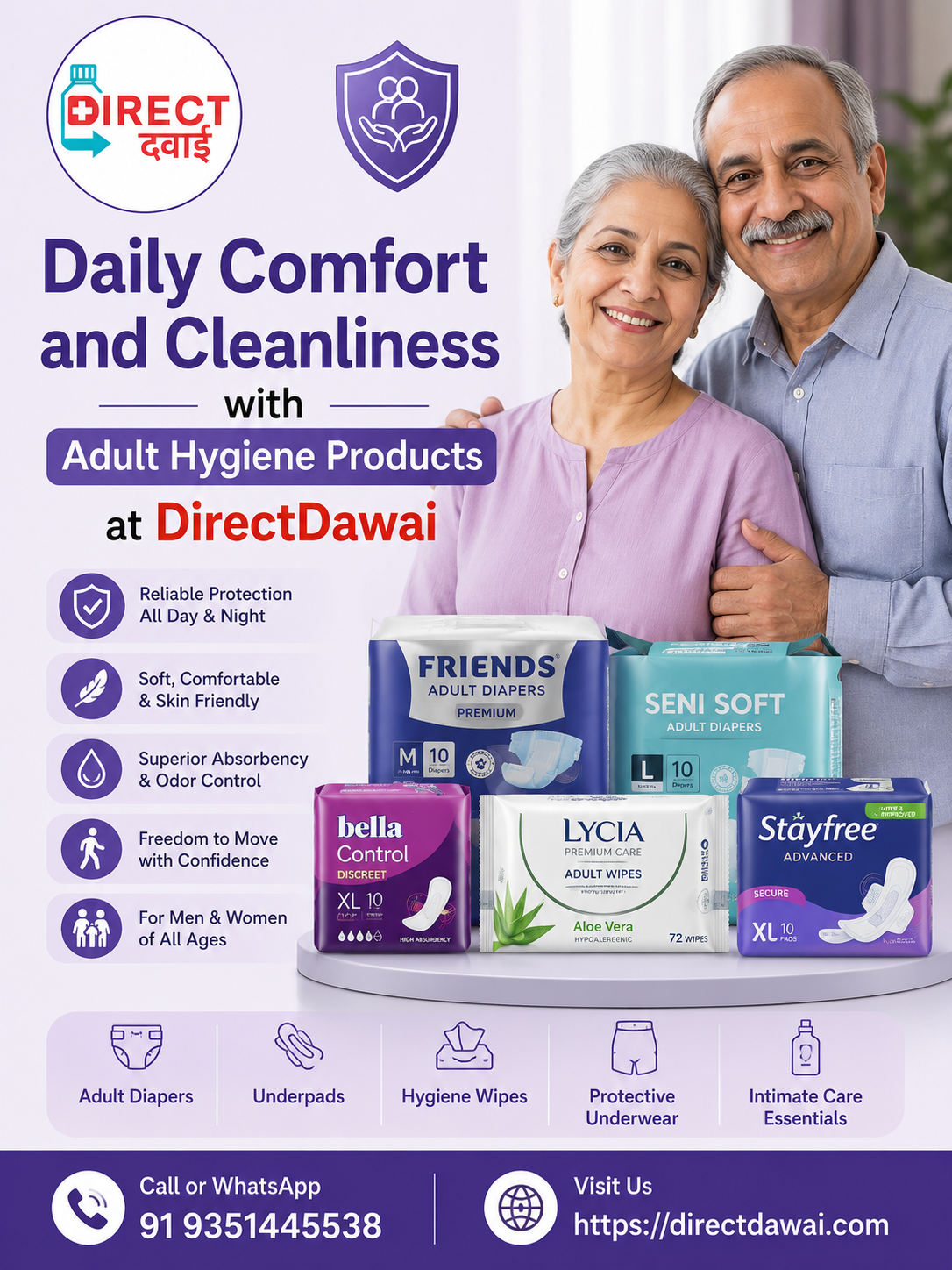  Daily Comfort and Cleanliness with Adult Hygiene Products at DirectDawai