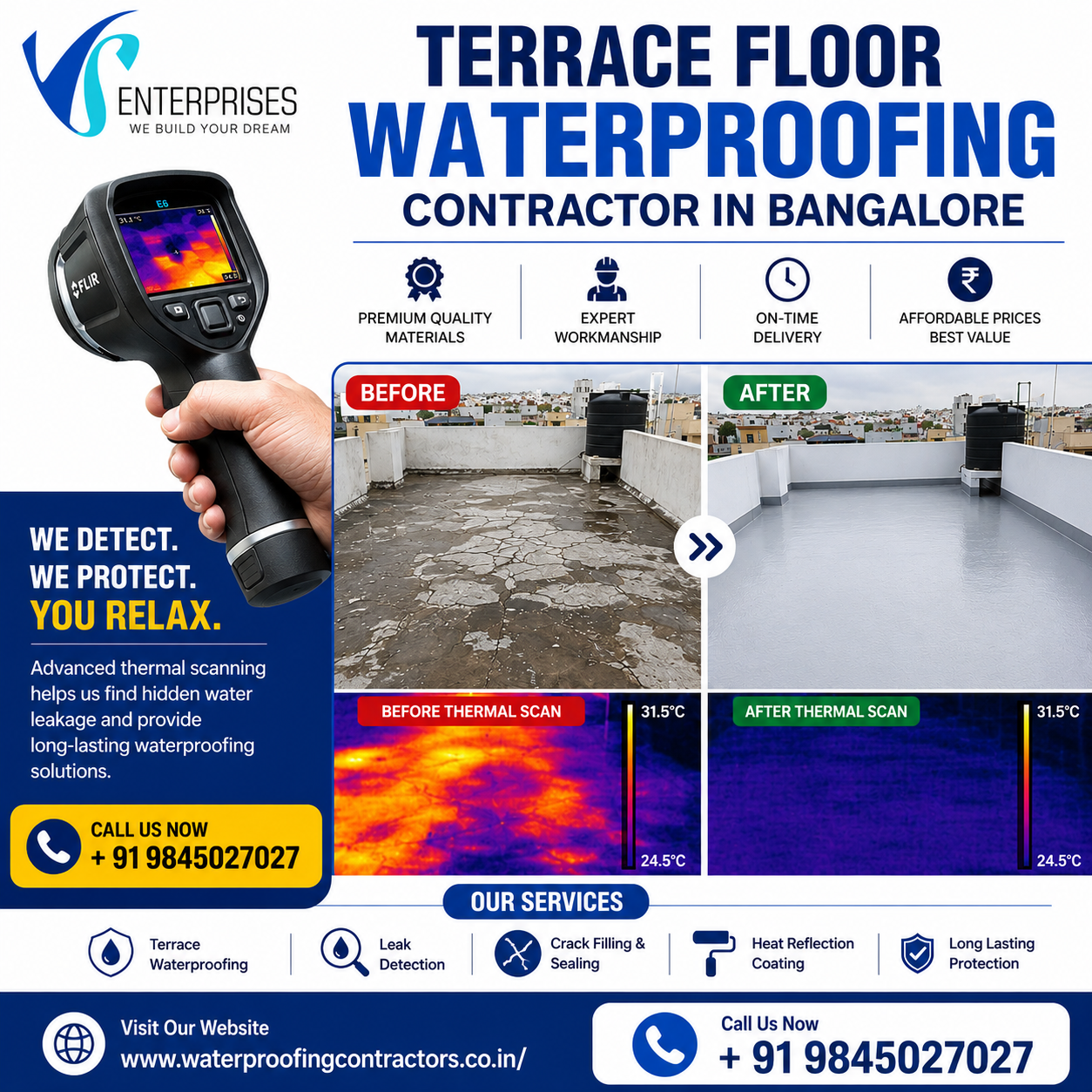  Terrace Floor Waterproofing Contractors in Bangalore
