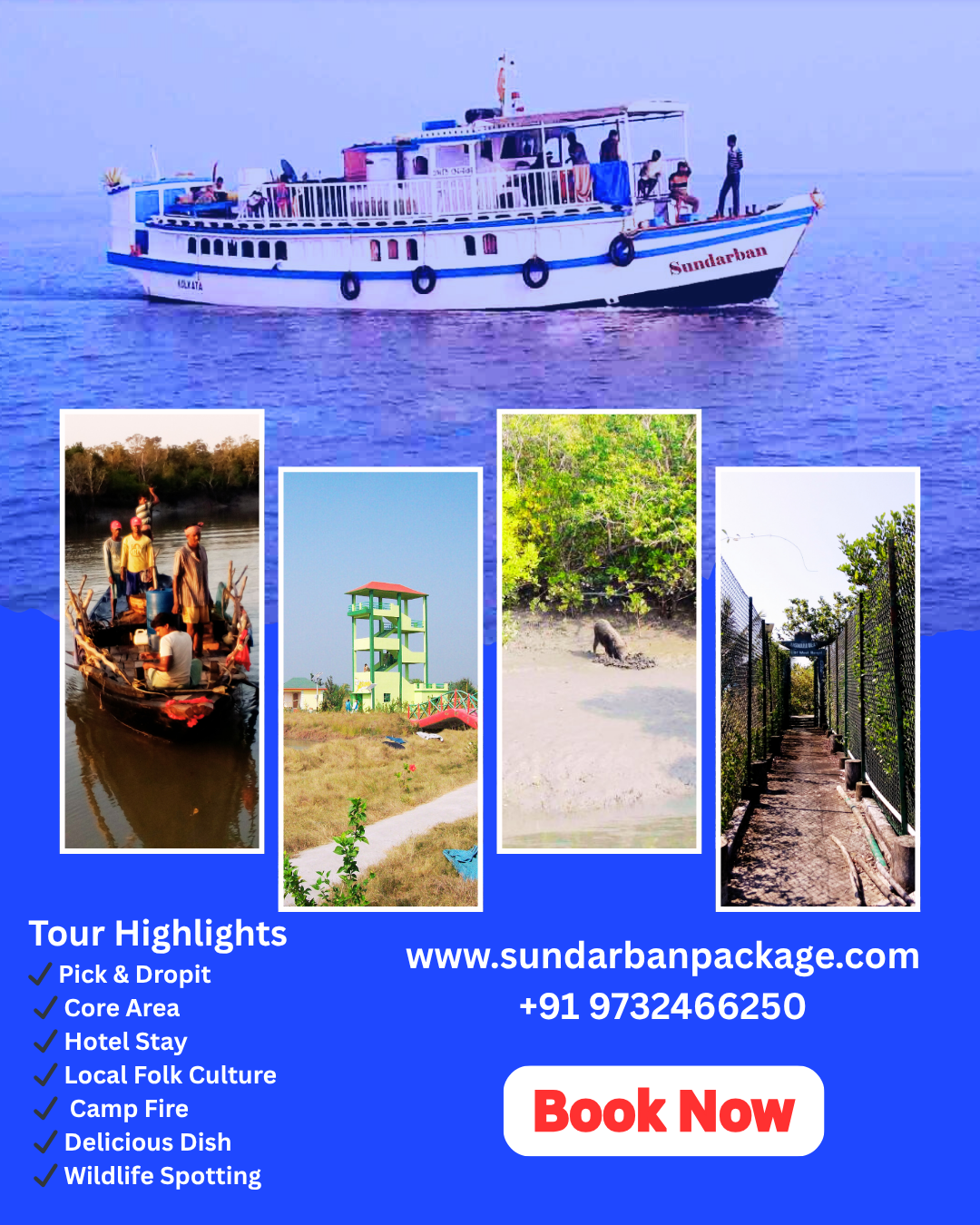 3 Days Sundarban Tour Jungle Safari – Explore the Untamed Beauty of the World's Largest Mangrove Forest
