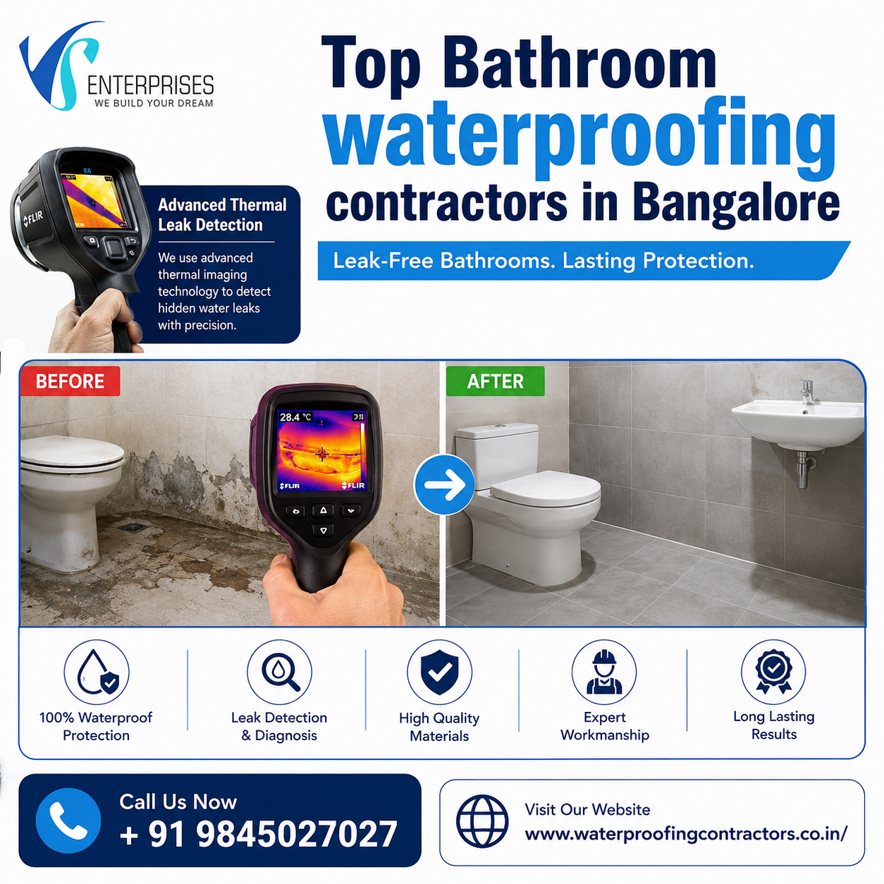  Top Bathroom waterproofing contractors in Bangalore