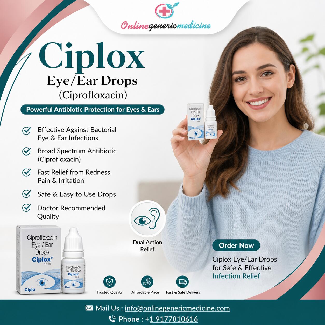  Ciplox Eye/Ear Drops (Ciprofloxacin) | Ciloxan Alternative | Onlinegenericmedicine