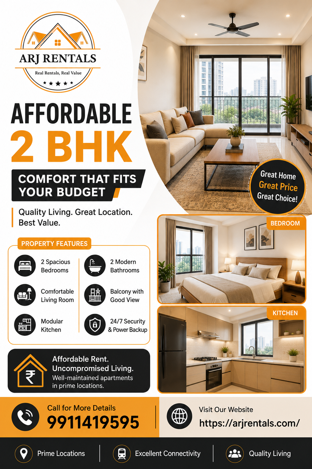  Affordable 2 BHK in Noida for Rent