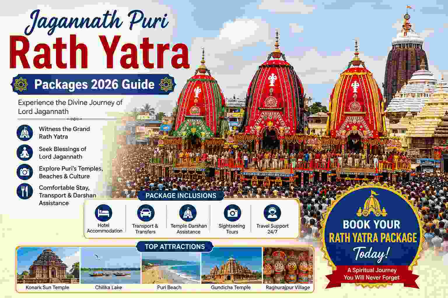  Jagannath Puri Rath Yatra Package from Delhi | Puri Rath Yatra Tour