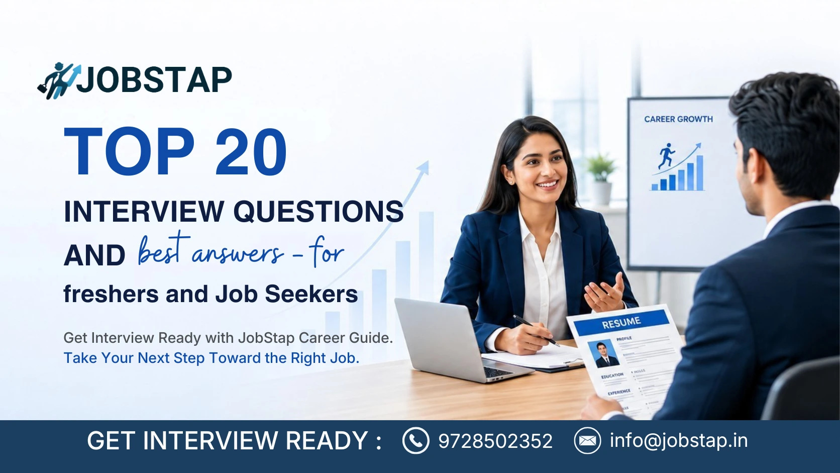  Jobstap Career Guide: Top 20 Interview Questions and Best Answers for Freshers