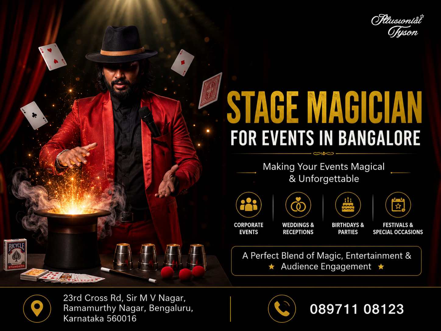  Professional Stage Magician for Events in Bangalore | Illusionist Tyson