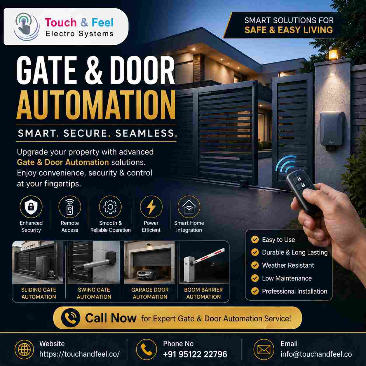  Advanced Gate & Door Automation Service – Touch & Feel Electro System