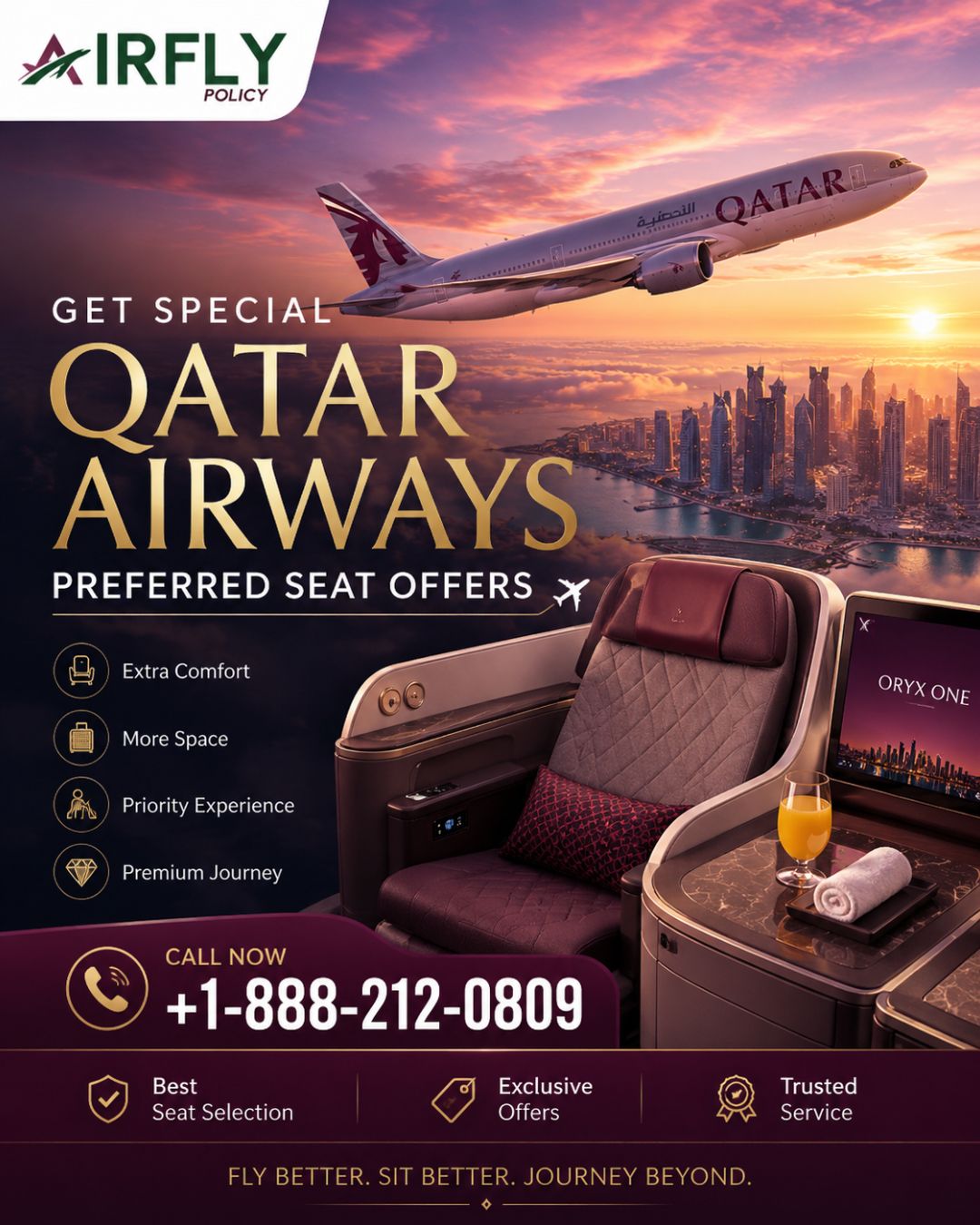  Get Special Qatar Airways Preferred Seat Offers +1-888-212-0809