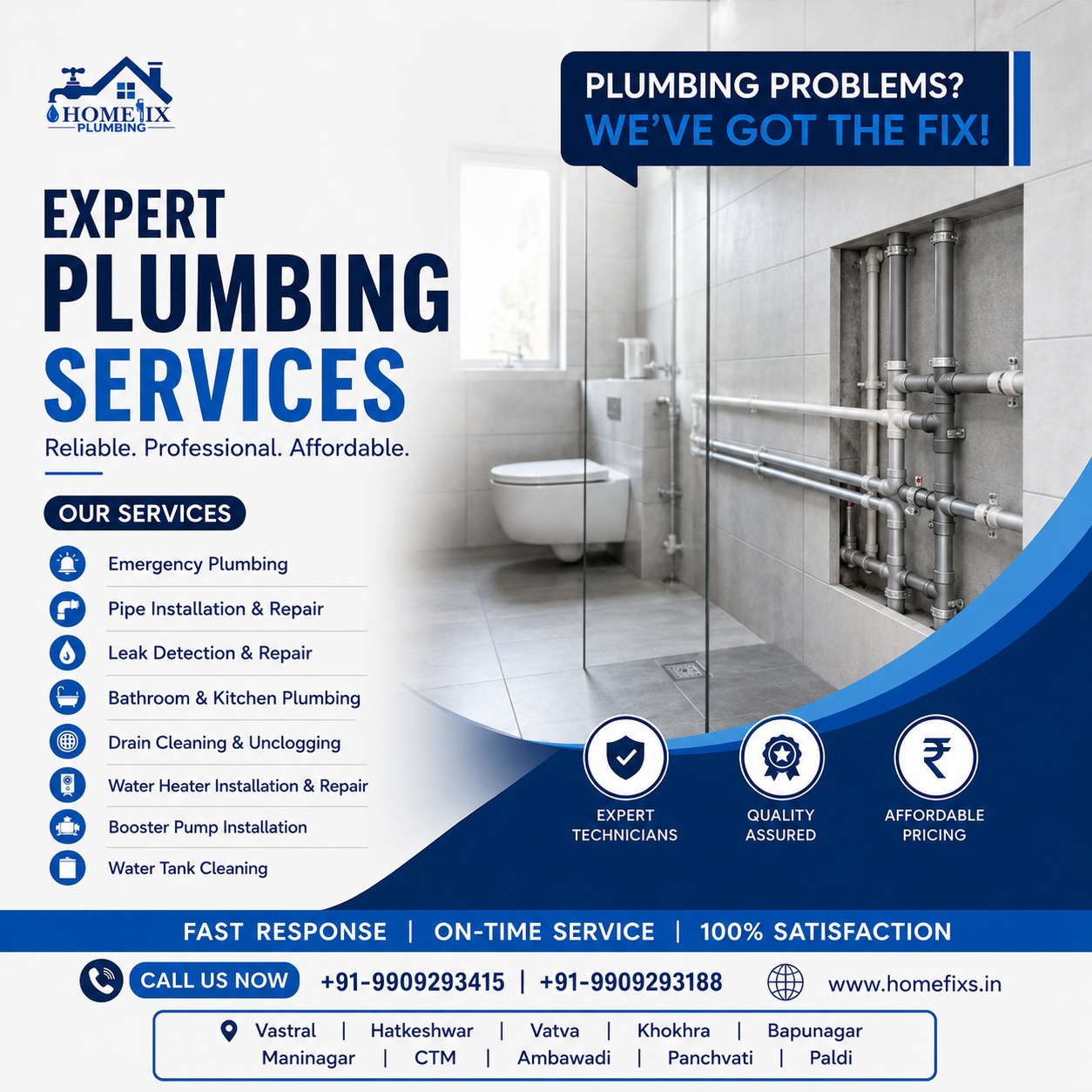  Plumbing Services Ahmedabad - One Call for All Plumbing Needs