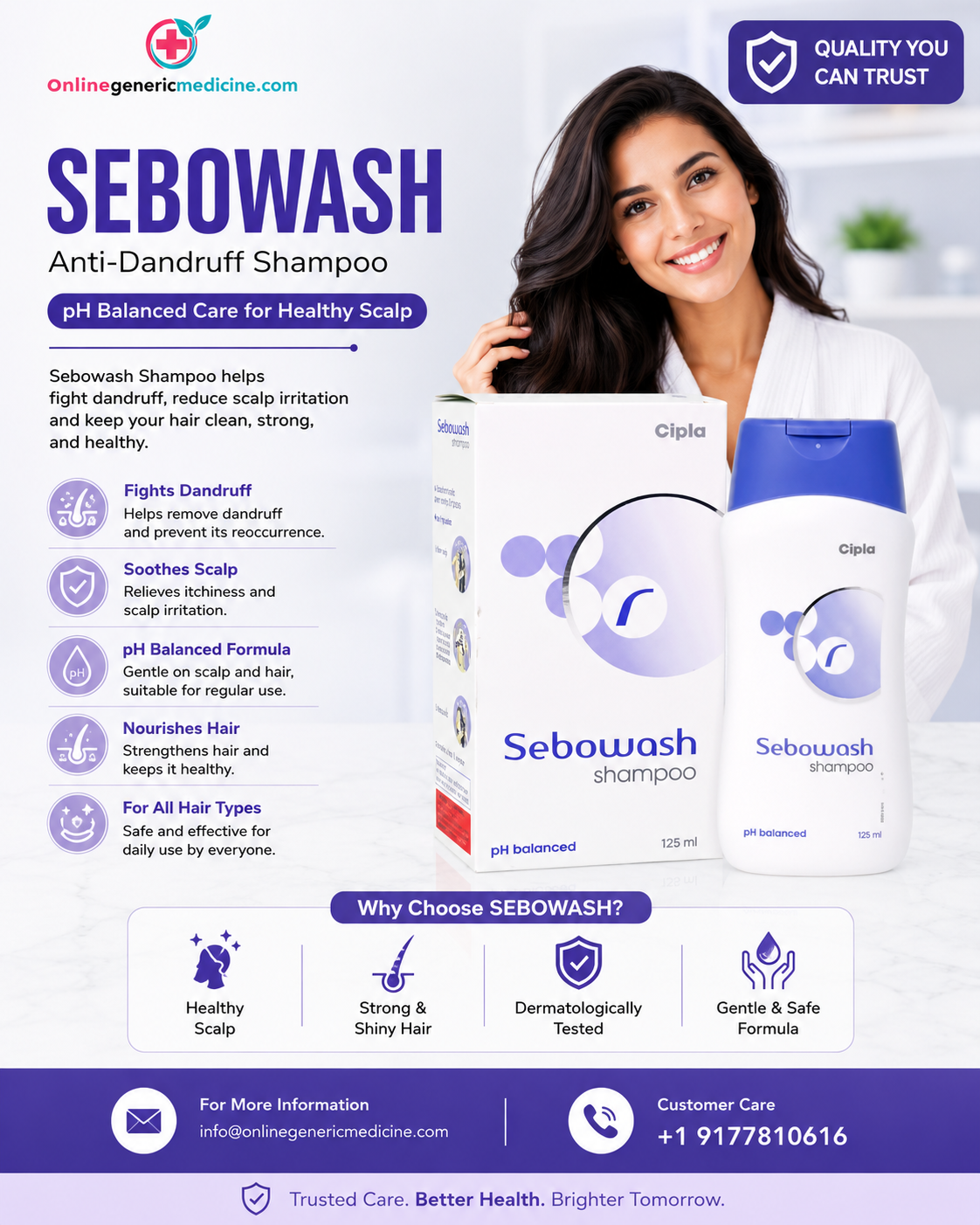  Sebowash Shampoo (Fluocinolone) 100ml & 125ml | Care Formula | Onlinegenericmedicine