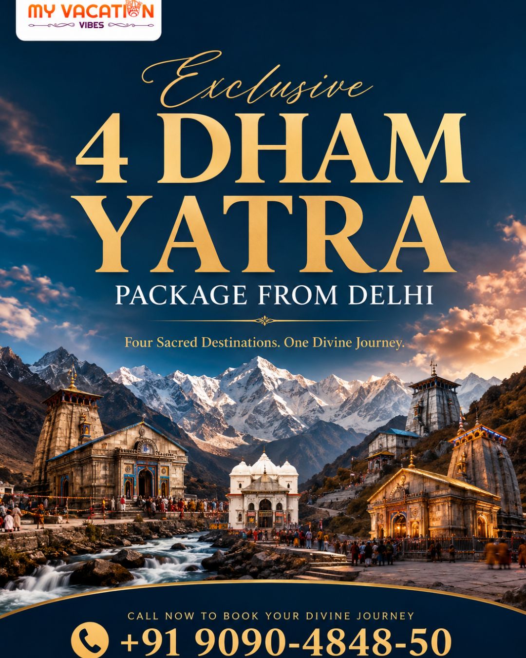 Exclusive 4 Dham Yatra Package from Delhi +91 9090-4848-50