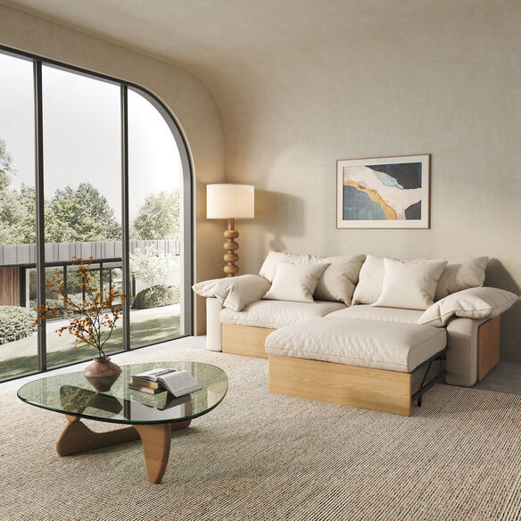  Adore my new Japandi sectional! So comfy & functional - Check it out!