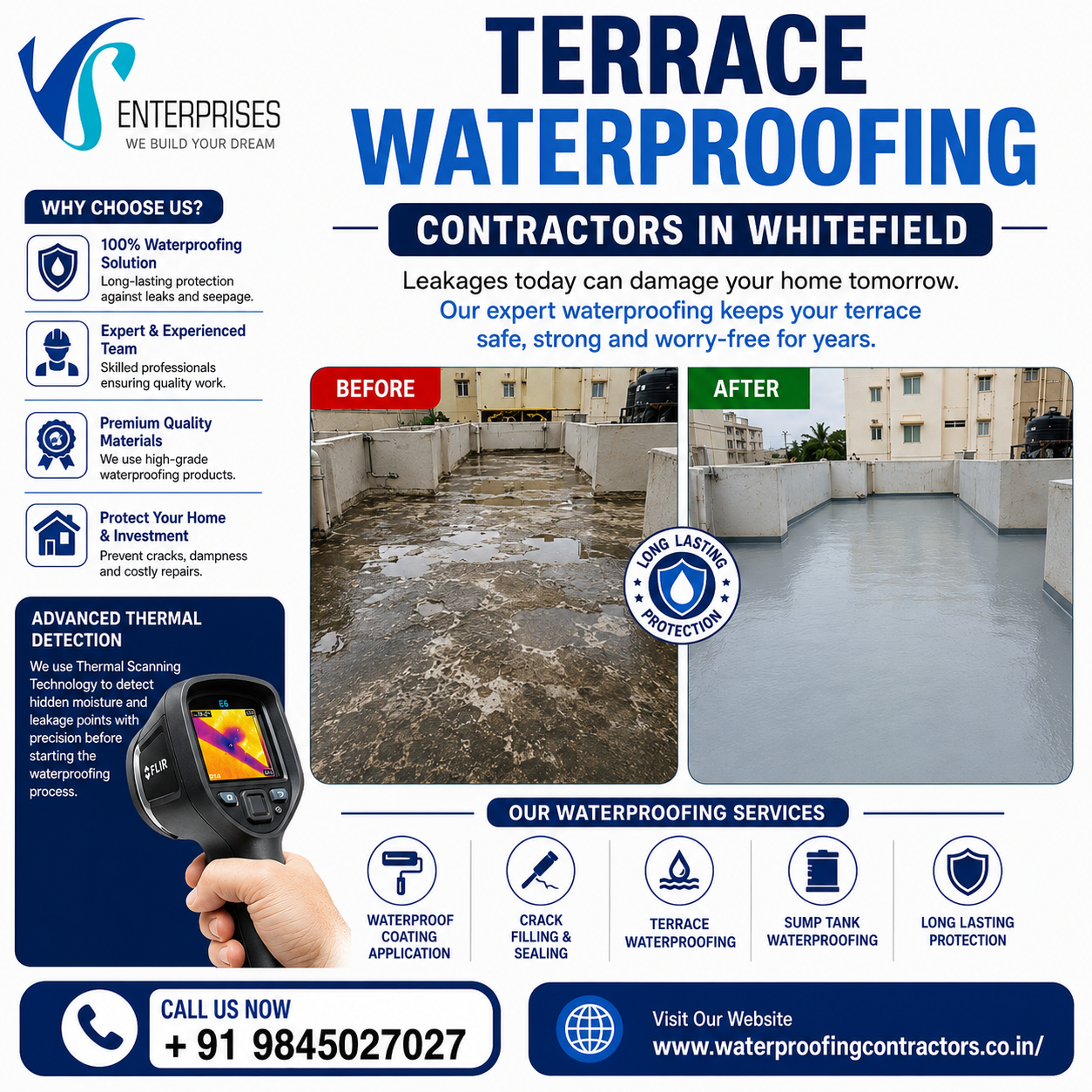  Terrace Waterproofing Contractors in Whitefield