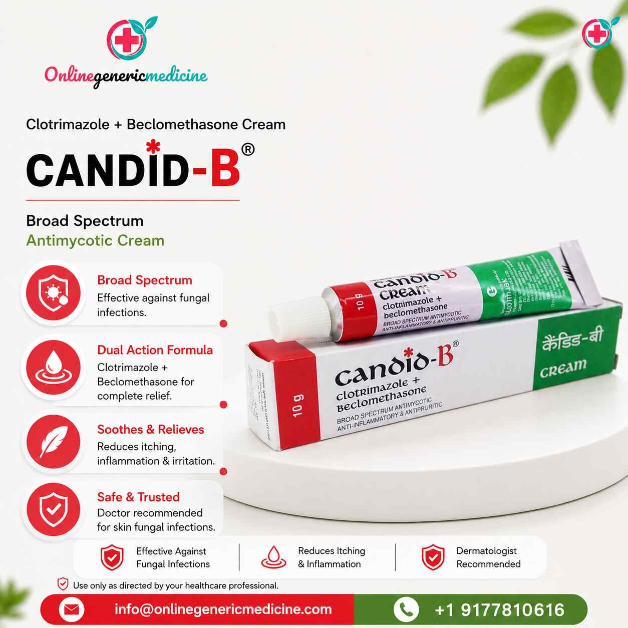  Candid B Cream | Clotrimazole Antifungal Cream | OnlineGenericMedicine