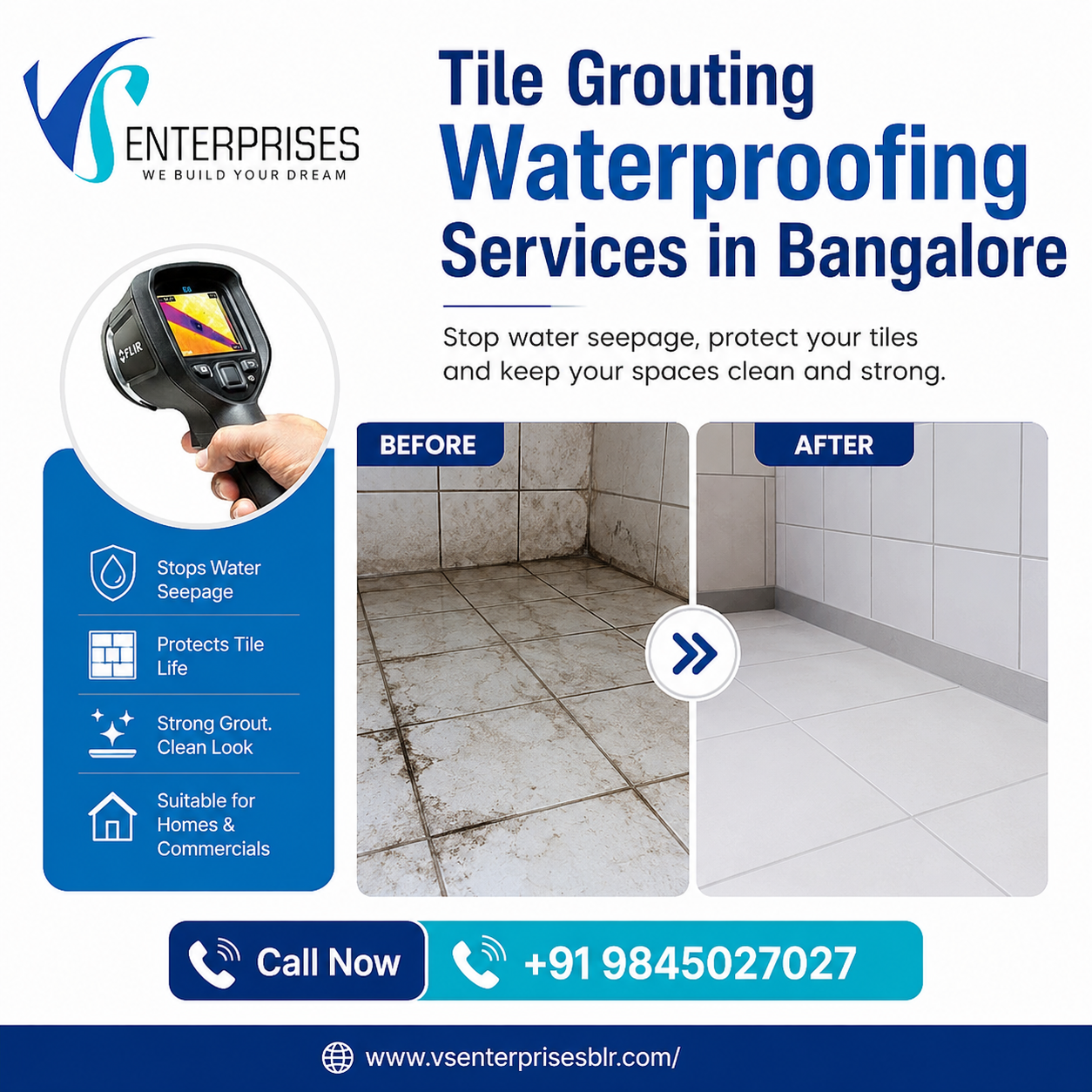  Tile Grouting Waterproofing Services in Bangalore