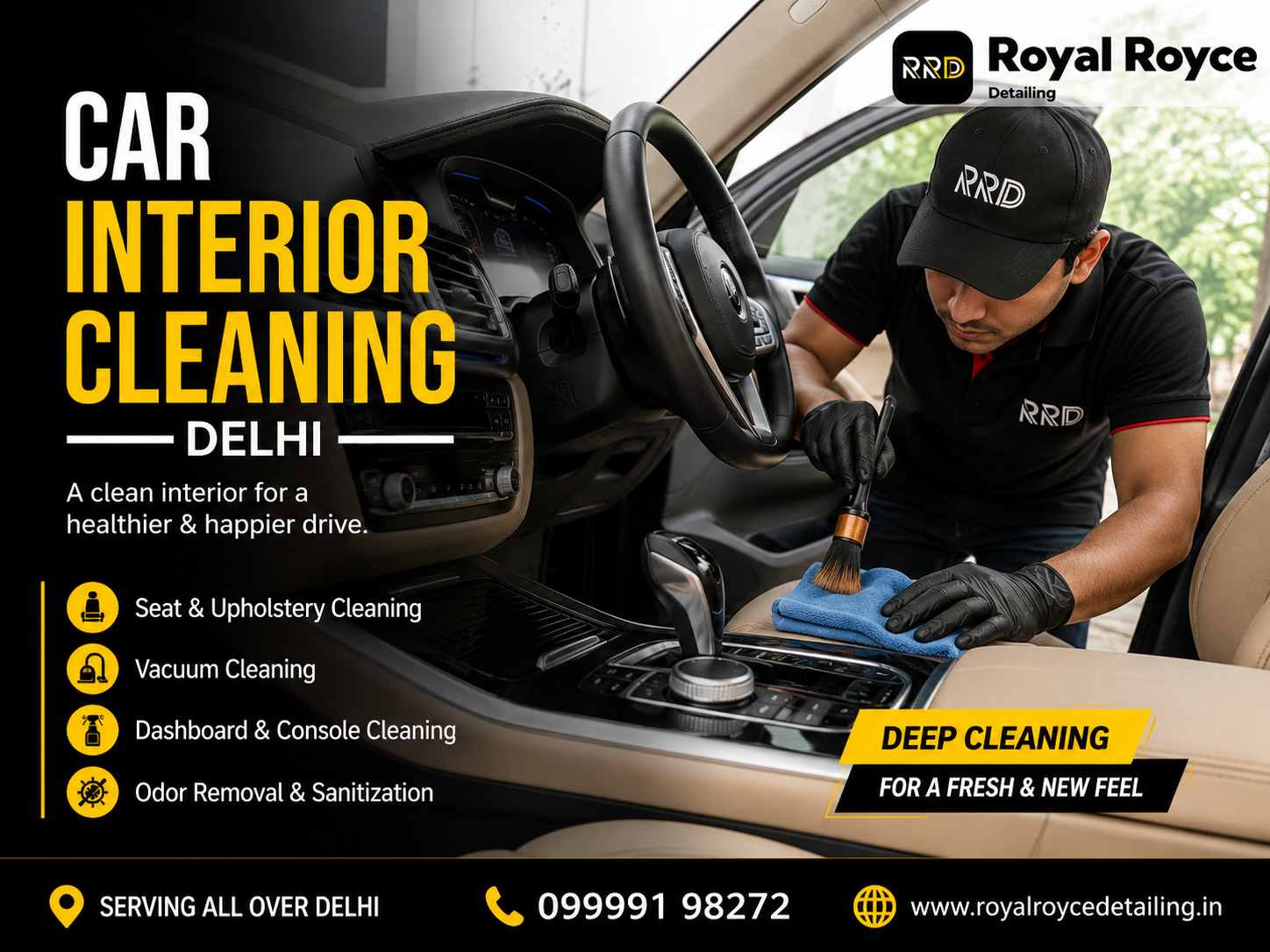 Professional Car Interior Cleaning Delhi | Royal Royce Detailing