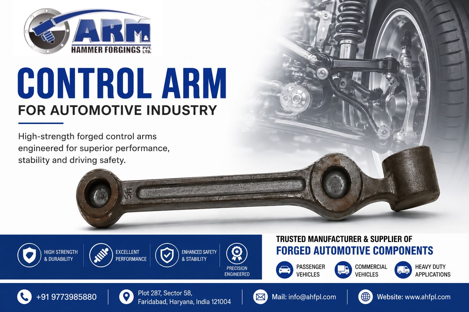  Leading Manufacturer of Control Arm for Automotive Industry