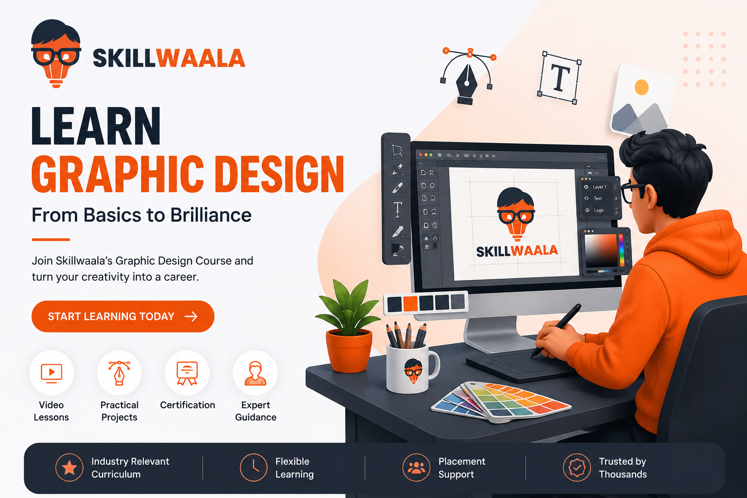  Professional Graphic Design Course with Online & Offline Classes