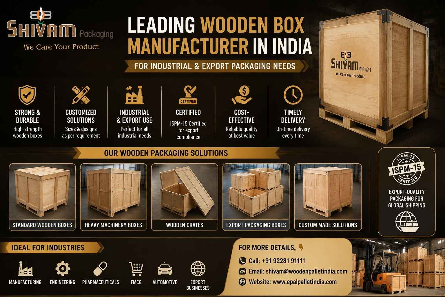  Leading Wooden Box Manufacturer in India for Industrial & Export Packaging Needs - Shivam Packaging