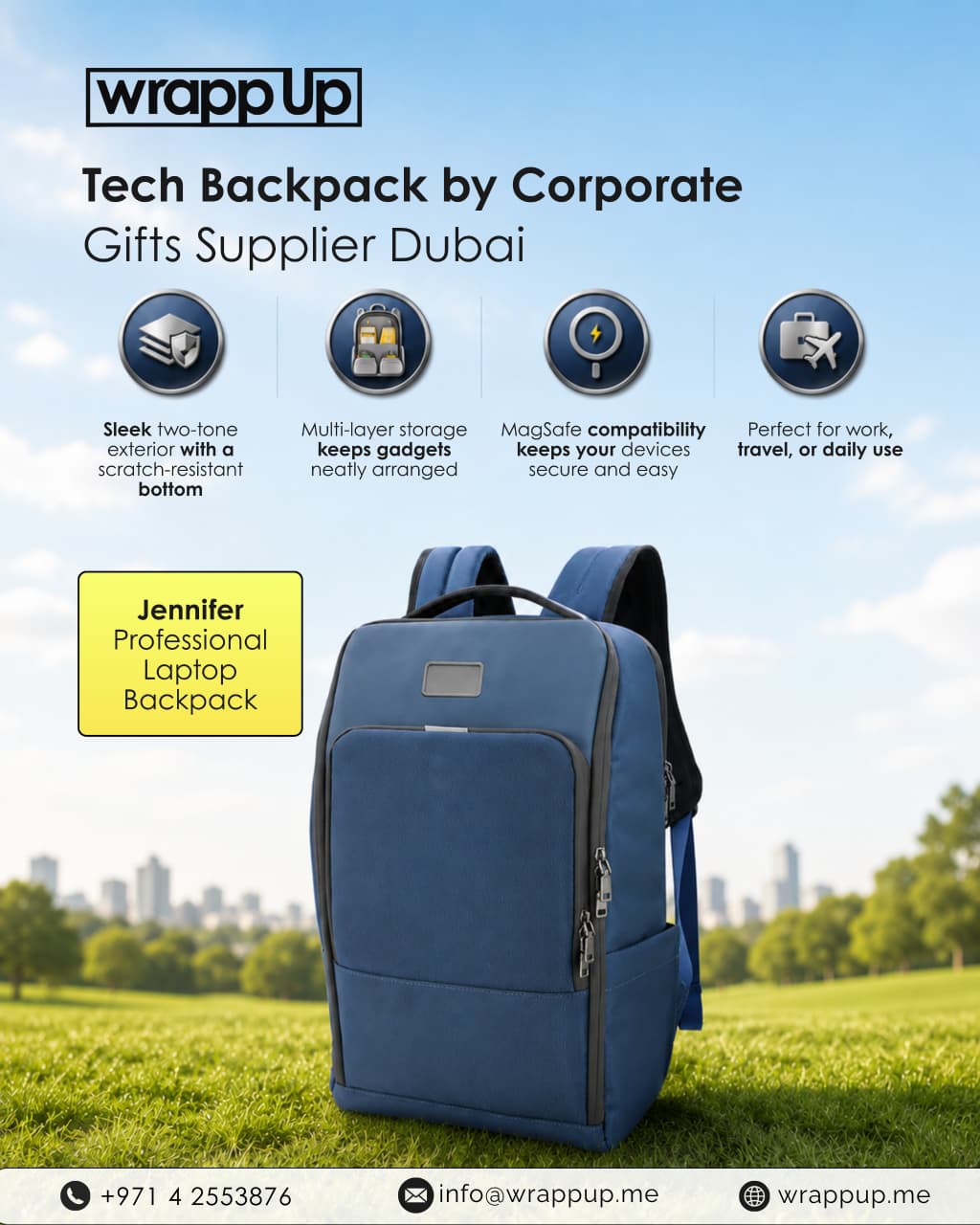  Jennifer Laptop Backpack by Wrapp Up – Premium Corporate Tech Gift Dubai
