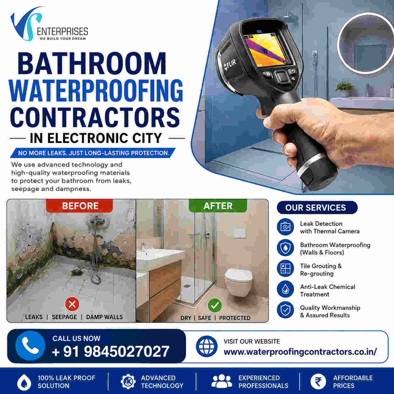  Bathroom Waterproofing Contractors in Electronic City